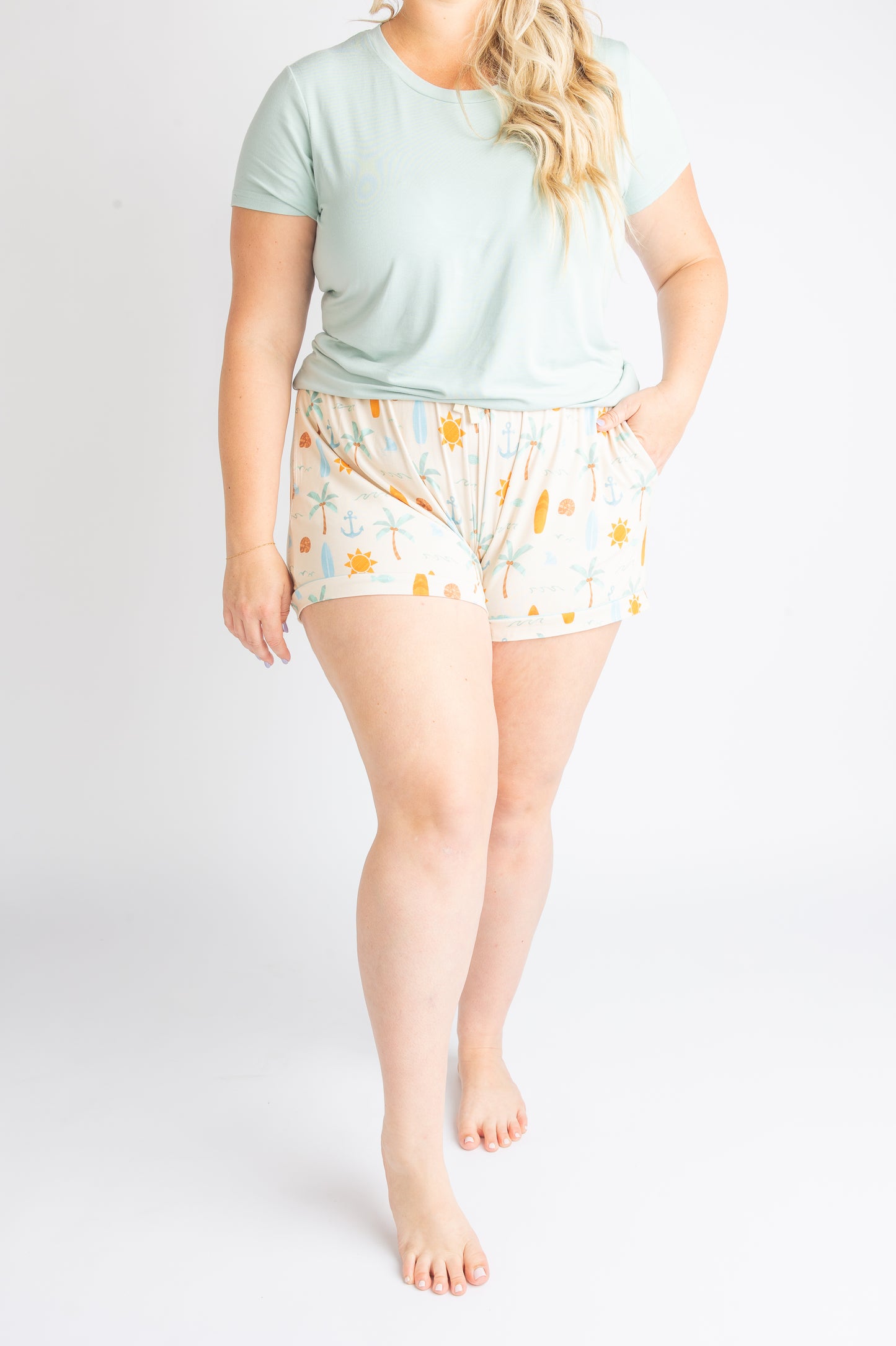 Chasing Waves Surfboard Bamboo Women's Pajama Shorts