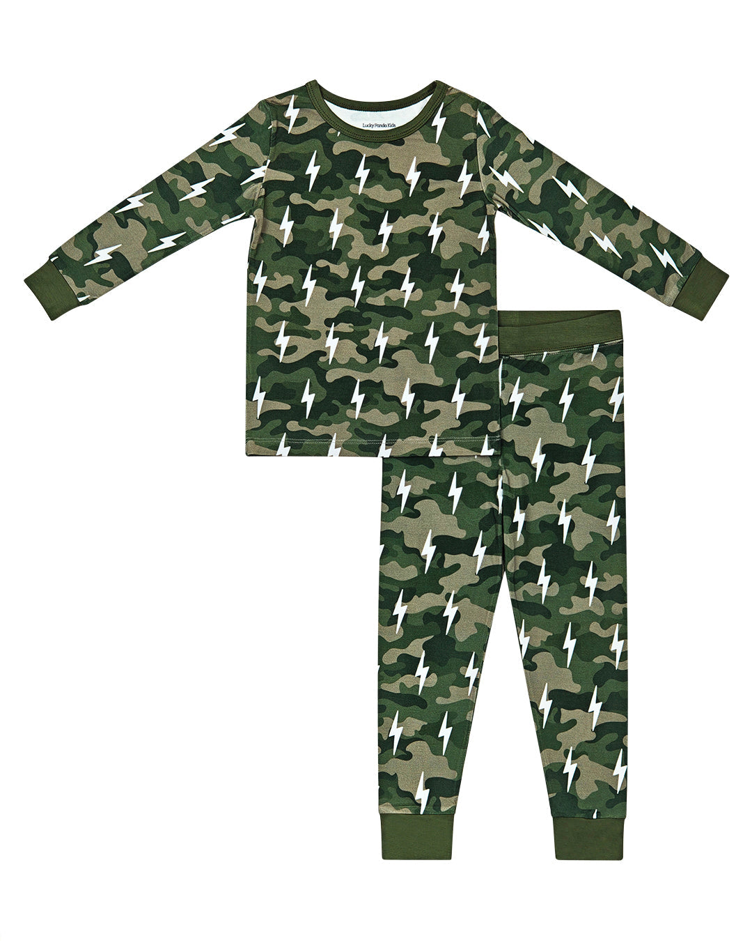 Bamboo Two Piece Set | Green Camo Bolts - COLLECTIVE