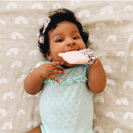 Leopard Itzy Teething Mitt