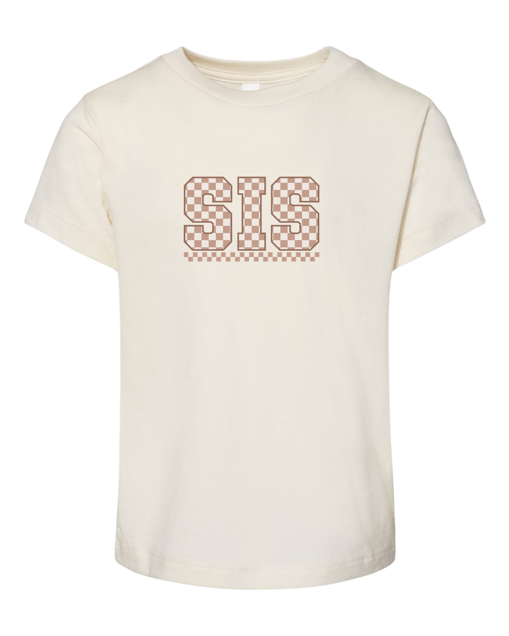 Beige Checkered Sis Matching Infant and Toddler Tee
