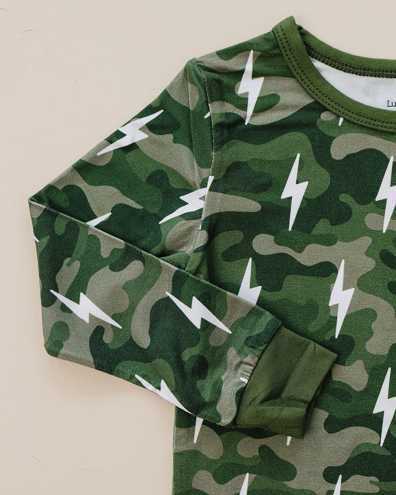 Bamboo Two Piece Set | Green Camo Bolts - COLLECTIVE