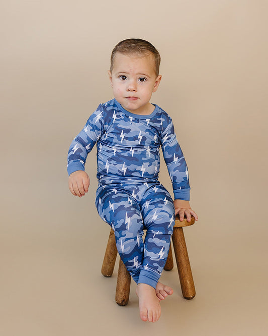 Bamboo Two Piece Set | Blue Camo Bolts - COLLECTIVE