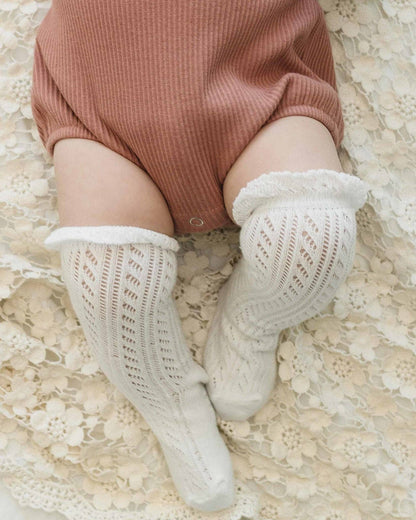 Ruffle Top Knee High Socks: One Size