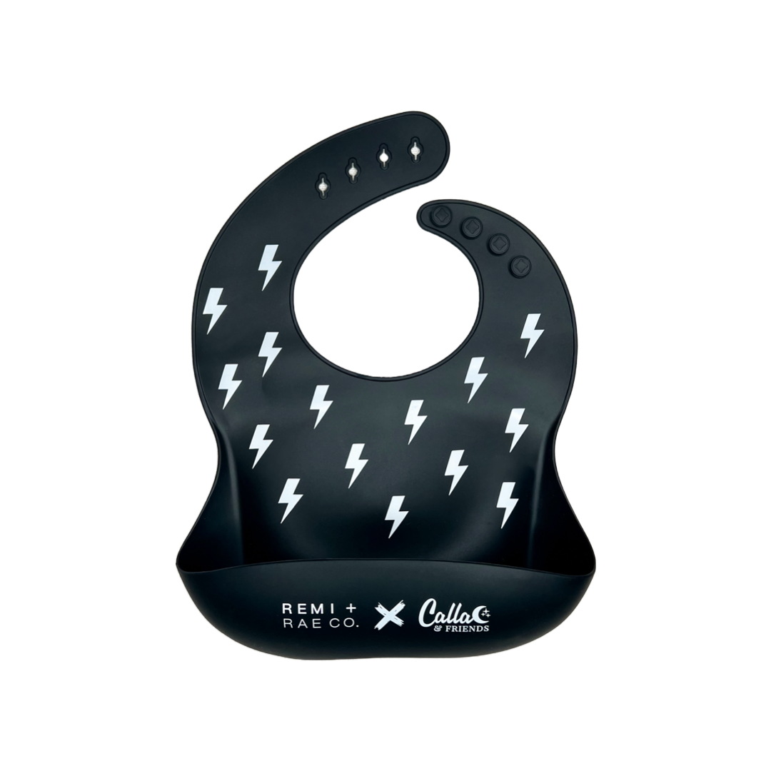 Lightning Bolt Catch All Bib: Black