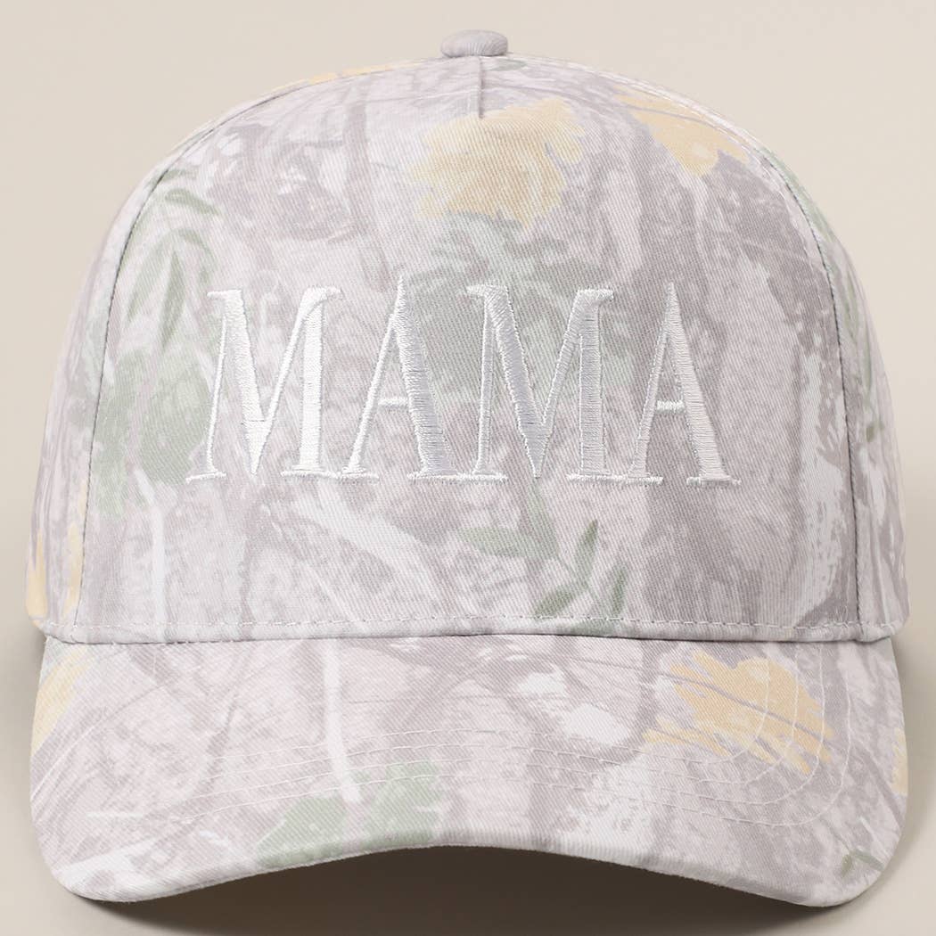 MAMA Embroidered Light Camo Trucker Hat