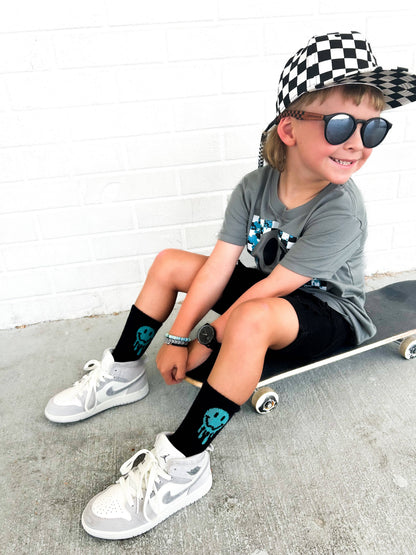 Aqua Smiley Infant & Kids Socks