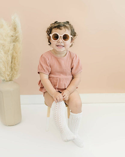 Ruffle Top Knee High Socks: One Size