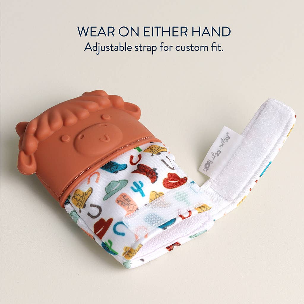 Itzy Mitt Silicone Teething Mitts: Highland Cow