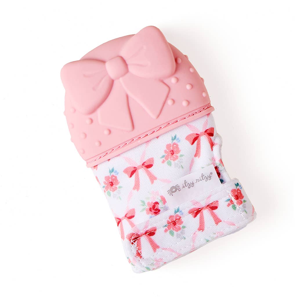 Itzy Mitt Silicone Teething Mitts: Bow