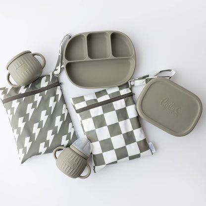 The Grayson Long Sleeve Bib - Checkered: Cloud Gray