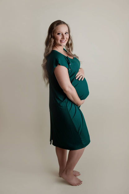 Forest Maternity Mommy Labor and Delivery Nursing Gown