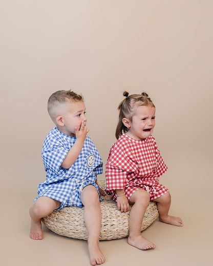 Shorts Set | Blue Gingham