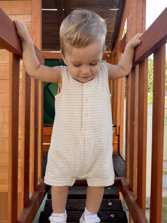 Sage Pencil Stripe Organic Shortie