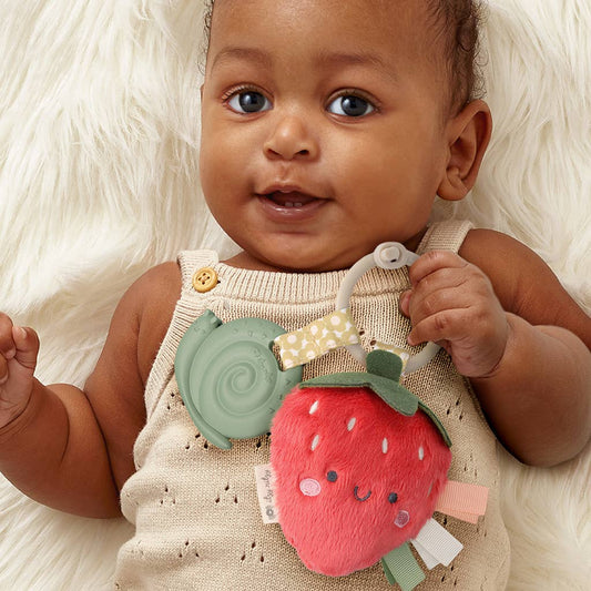 Itzy Pal Plush + Teether: Strawberry