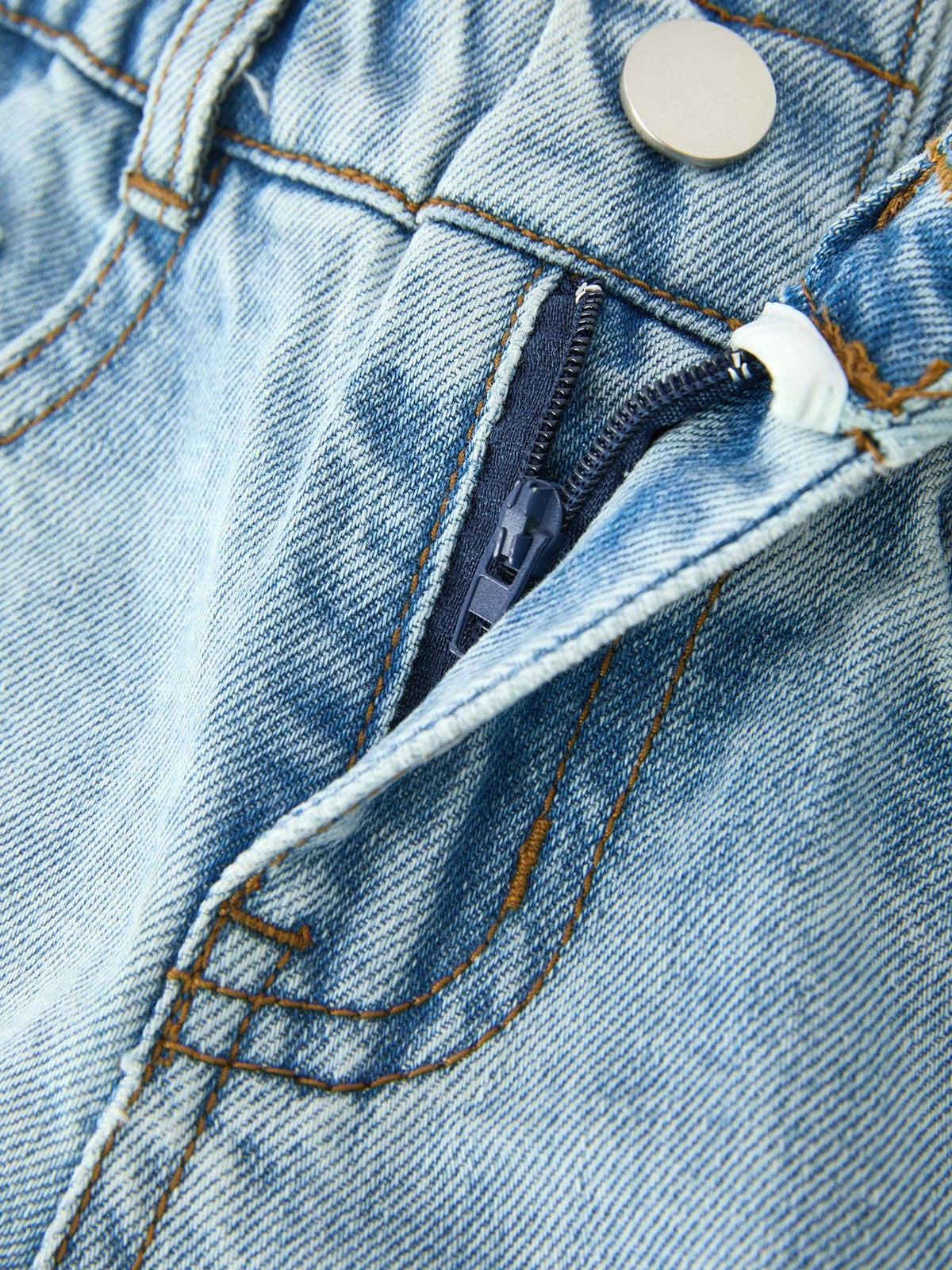 Girls Light Wash Bow Relaxed Denim Jeans