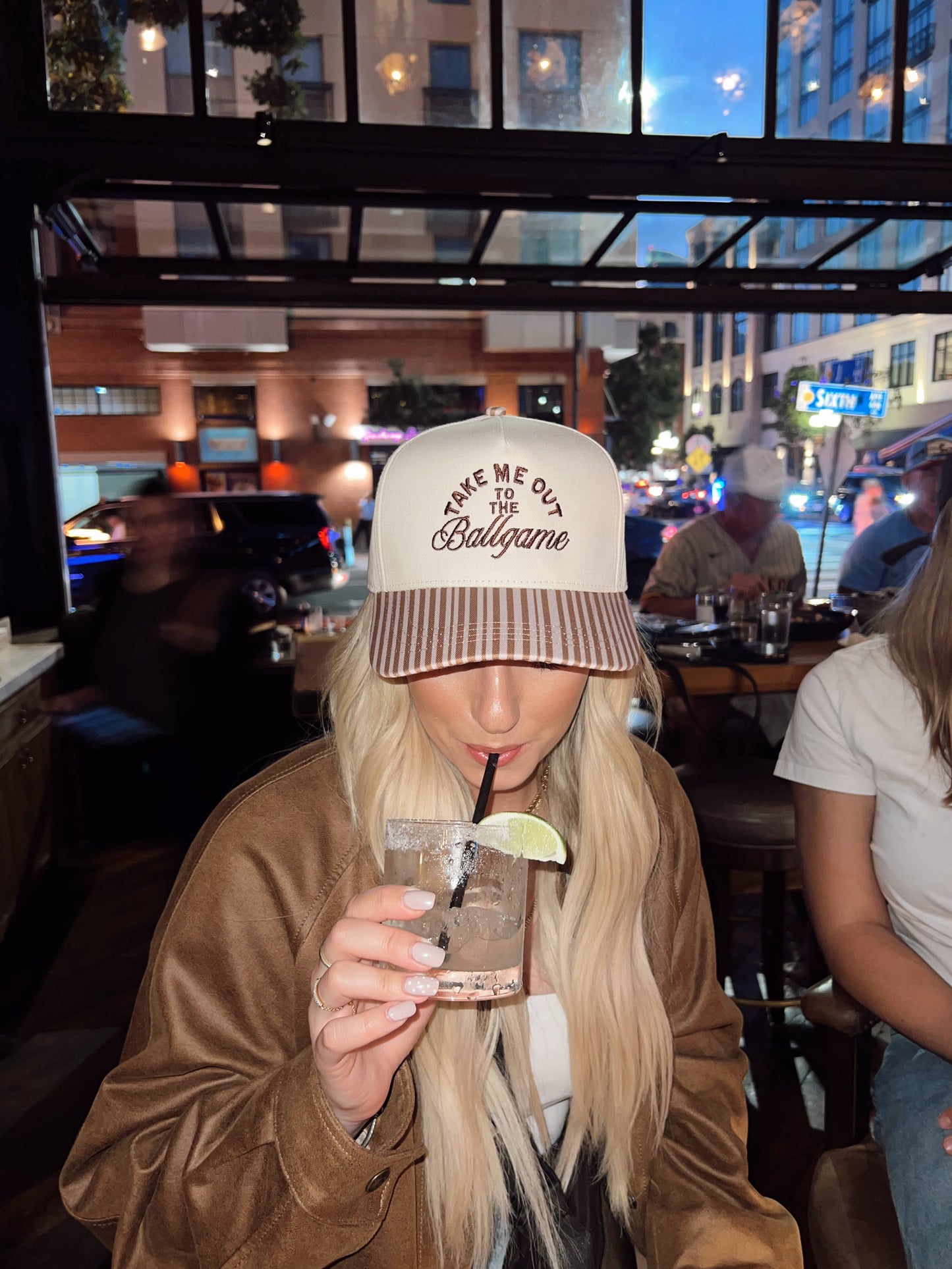Take Me Out To The Ballgame-Baseball Striped Hat