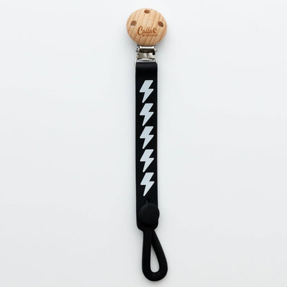 Blackout Lightning Bolt Pacifier Clip