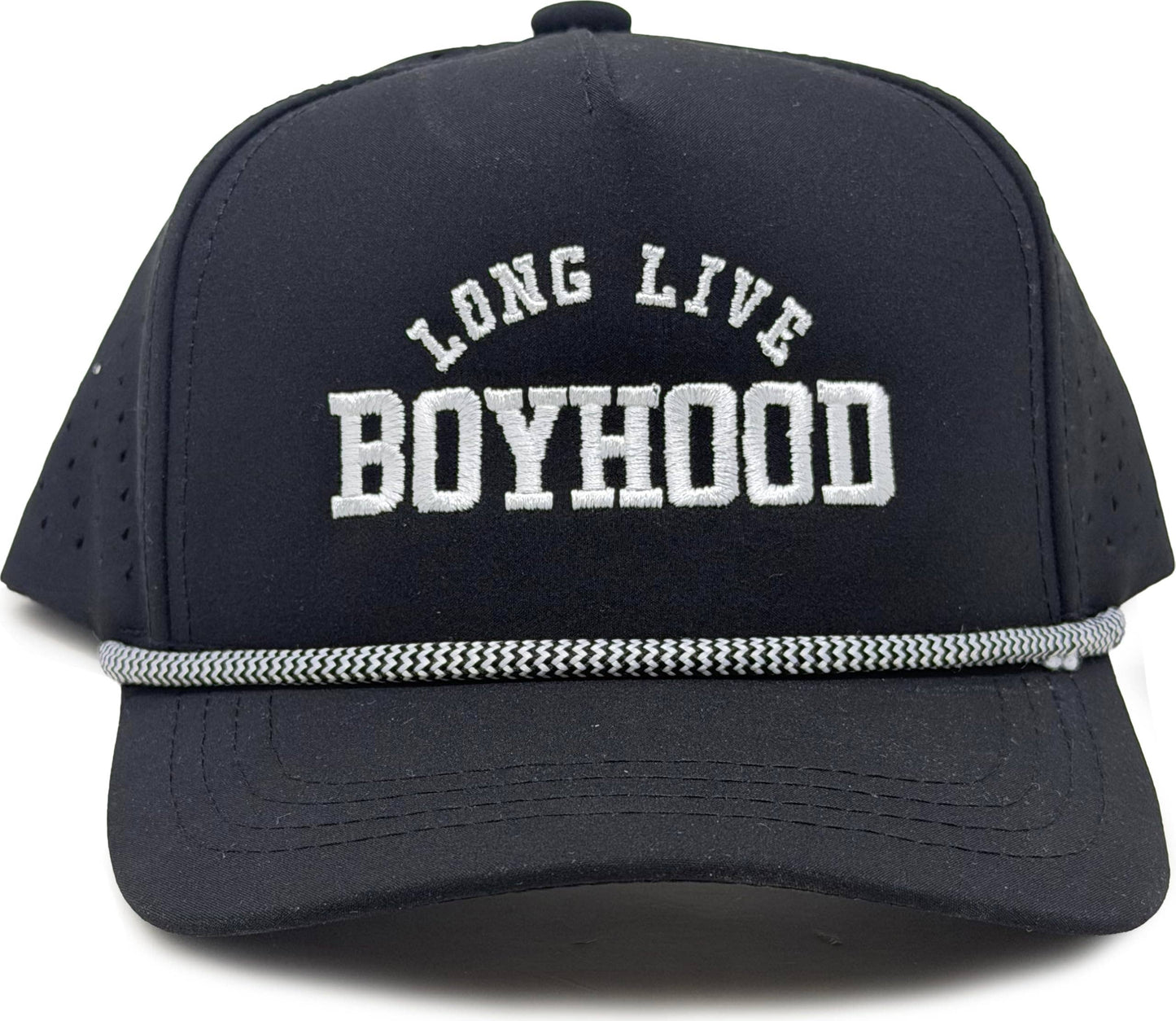Black Long Live Boyhood Water Resistant Snapback Hat - Boys