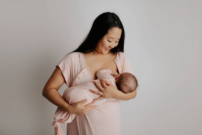 Heavenly Pink Knotted Gown: Gown & Bow