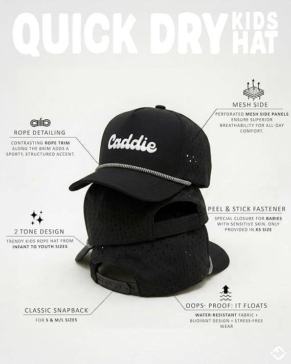 Caddie Kid's Water Resistant Golf Snapback Hat