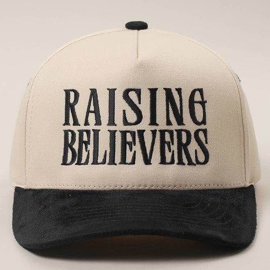 RAISING BELIEVERS Black Suede Trucker Hat - Adult