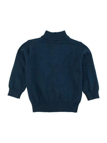 Boys Dark Navy Quarter-Zip Sweater: Blue