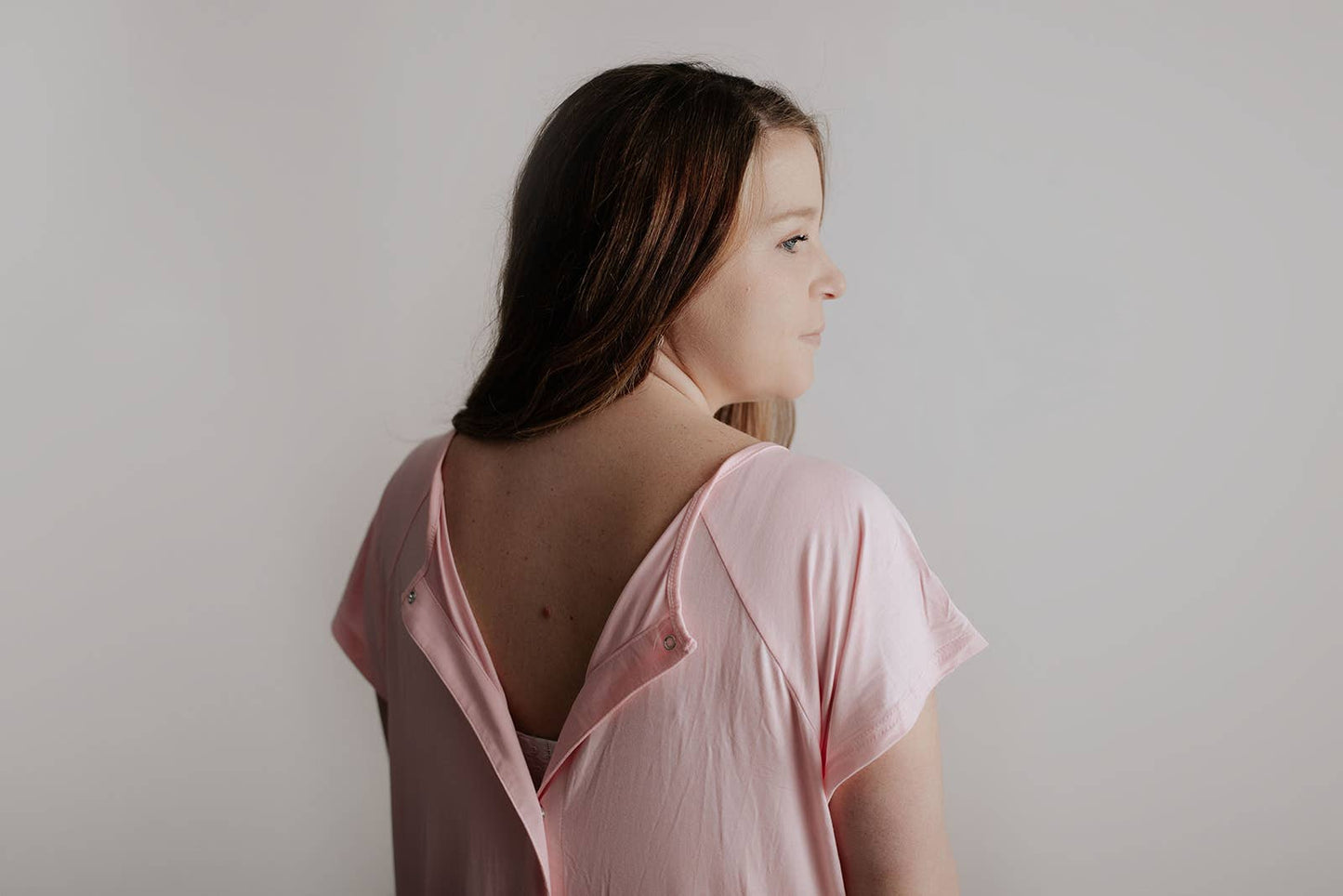 Light Pink Mommy Labor and Delivery Nursing Gown