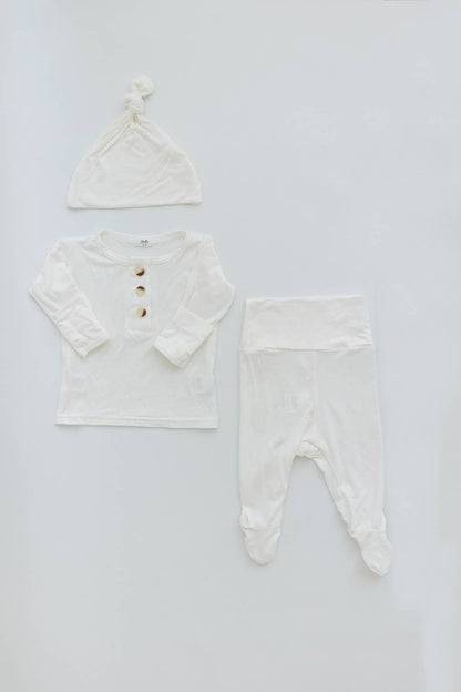 Newborn Baby Three Piece Set- White