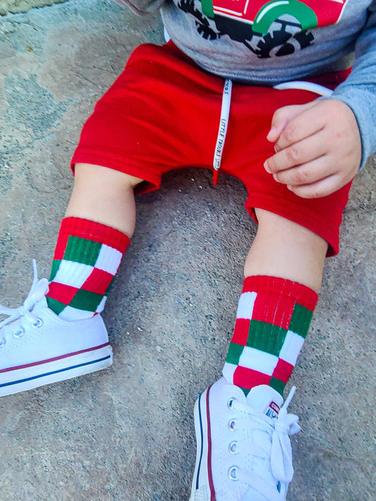 Red + Green Checker Infant & Kids Socks