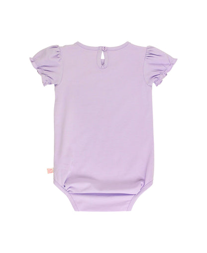 Baby Girls Lavender Knit Puff Short Sleeve Bodysuit