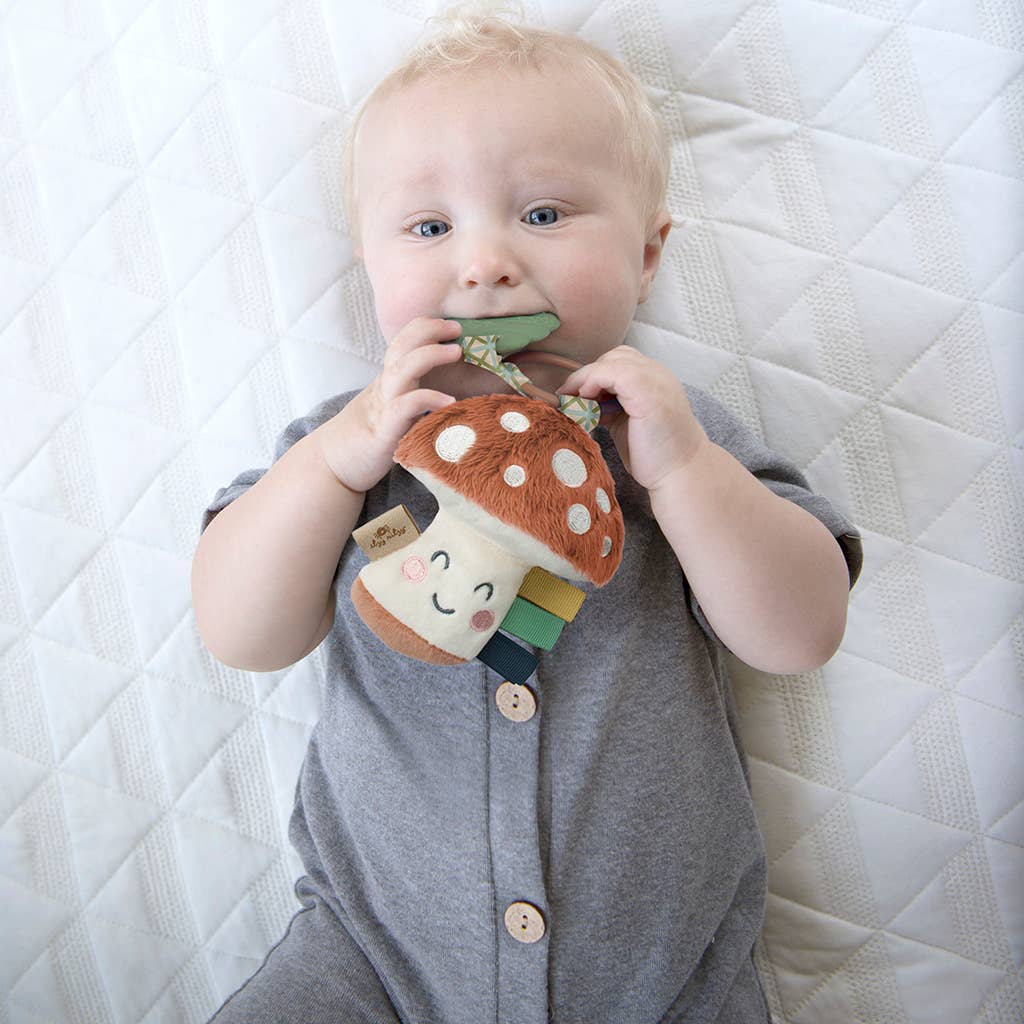 Itzy Pal Plush + Teether Mushroom