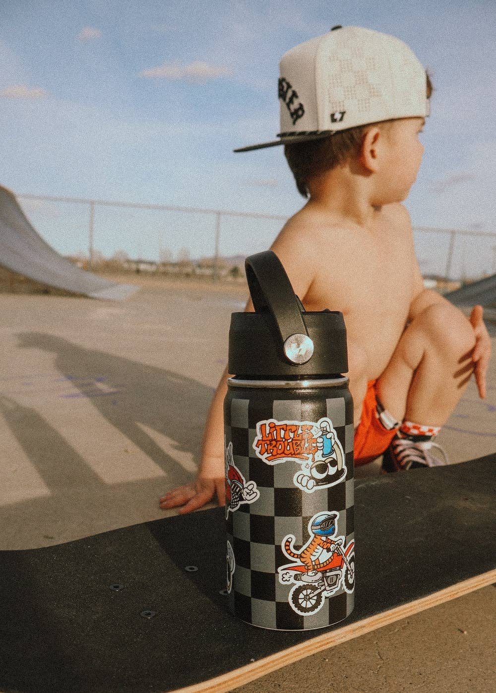 Checker Water Bottle - Fast Have Wings: Water Bottle