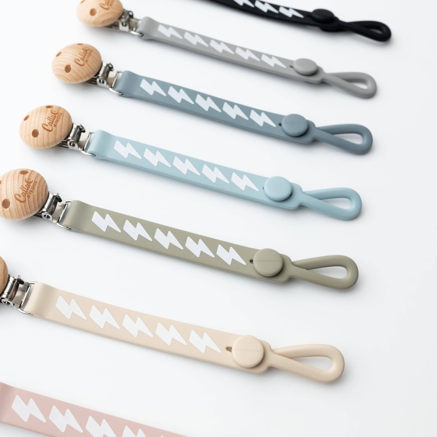 Blackout Lightning Bolt Pacifier Clip