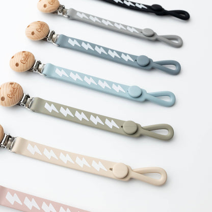 Blackout Lightning Bolt Pacifier Clip