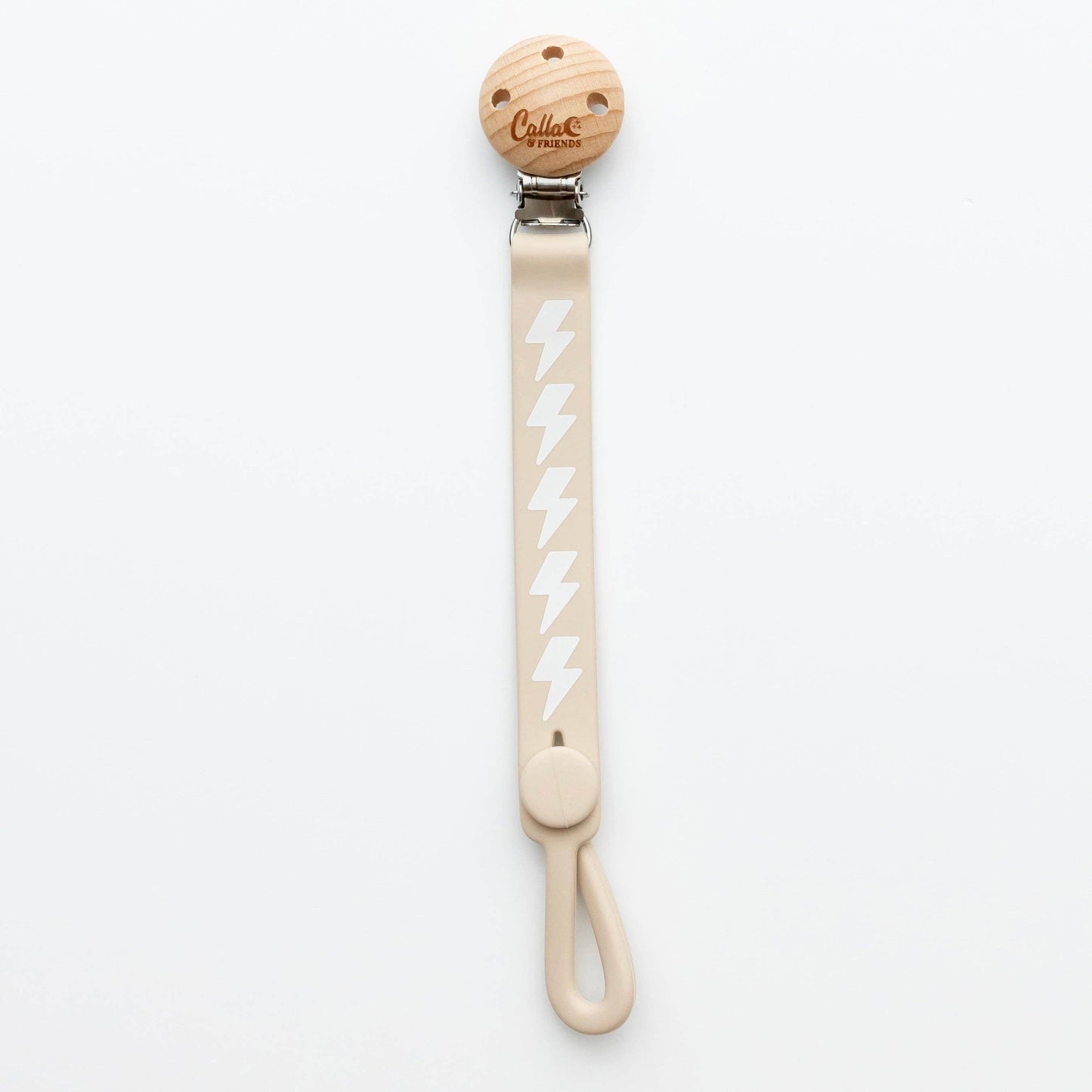 Blackout Lightning Bolt Pacifier Clip