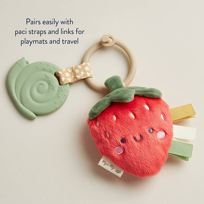 Itzy Pal Plush + Teether: Strawberry