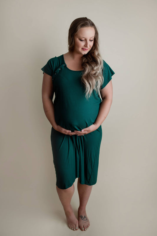 Forest Maternity Mommy Labor and Delivery Nursing Gown