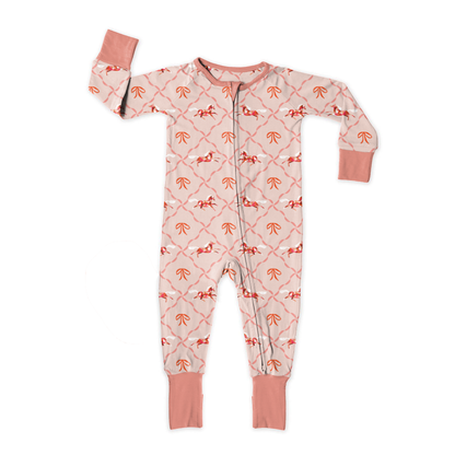 Prissy Prance Pony Bamboo Convertible Zip Pajama - Girls