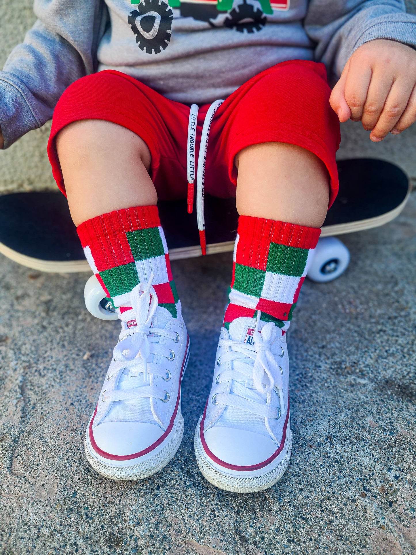 Red + Green Checker Infant & Kids Socks