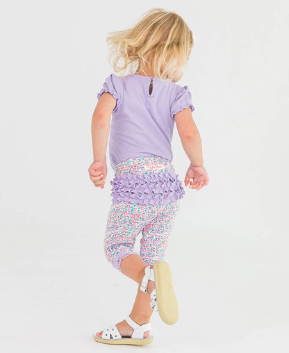 Baby Girls Lavender Knit Puff Short Sleeve Bodysuit