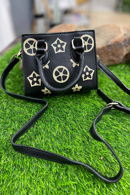 Black Star Printed Girls Mini Tote Bag