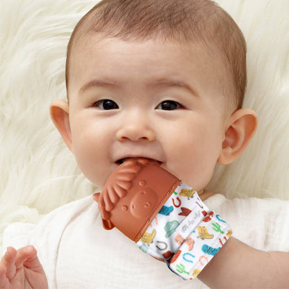 Itzy Mitt Silicone Teething Mitts: Highland Cow