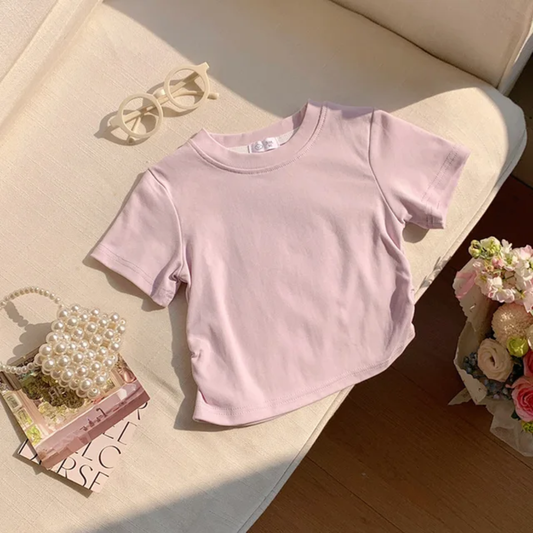 Lavender Scrunch Top - Girls