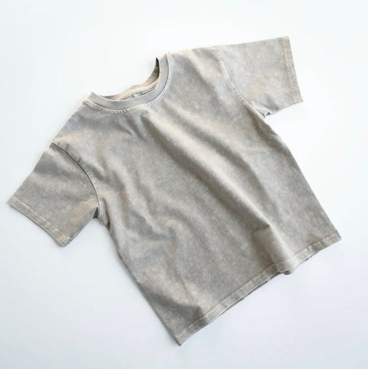 Taupe Acid Wash Tee - Kids