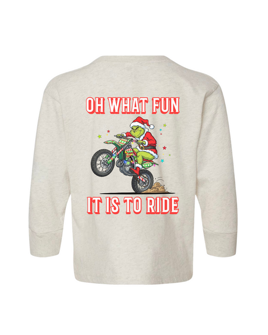 Oh what fun it is to ride Dirt bike Long Sleeve Shirt - Baby & Kids
