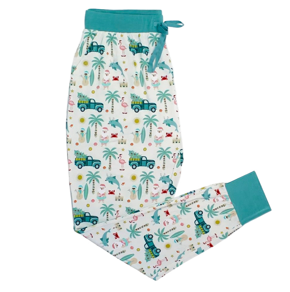 Coastal Christmas Holiday Adult Bamboo Pajamas Women's Jogger