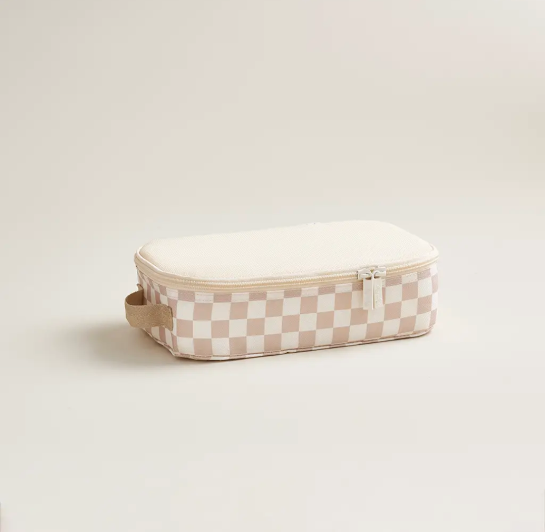Taupe Checkerboard Pack Like A Boss Packing Cubes