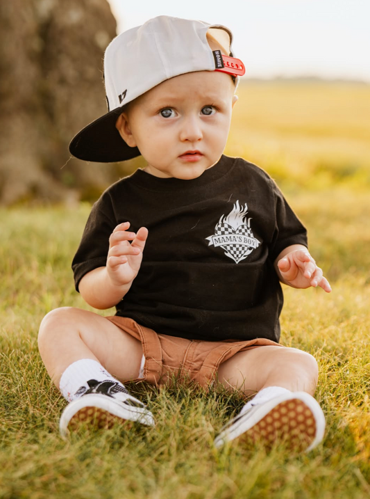 Mama's Boy Flame Heart Graphic T-Shirt
