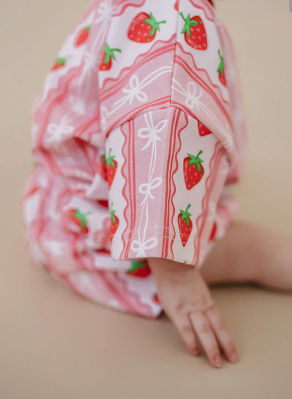 Strawberry Stripes Girl's Shorts Sets