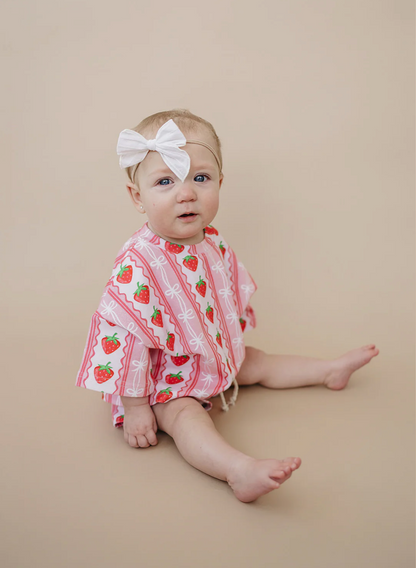 Strawberry Stripes Girl's Shorts Sets